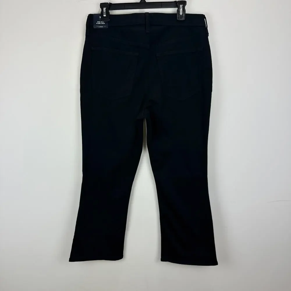 J.Crew Flare Crop Black Jean All Day Stretch Classic Minimalist Denim US 31 NWT